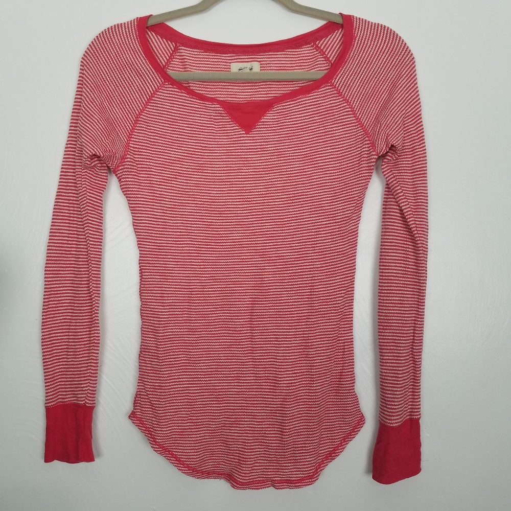 aerie striped waffle long sleeve thermal